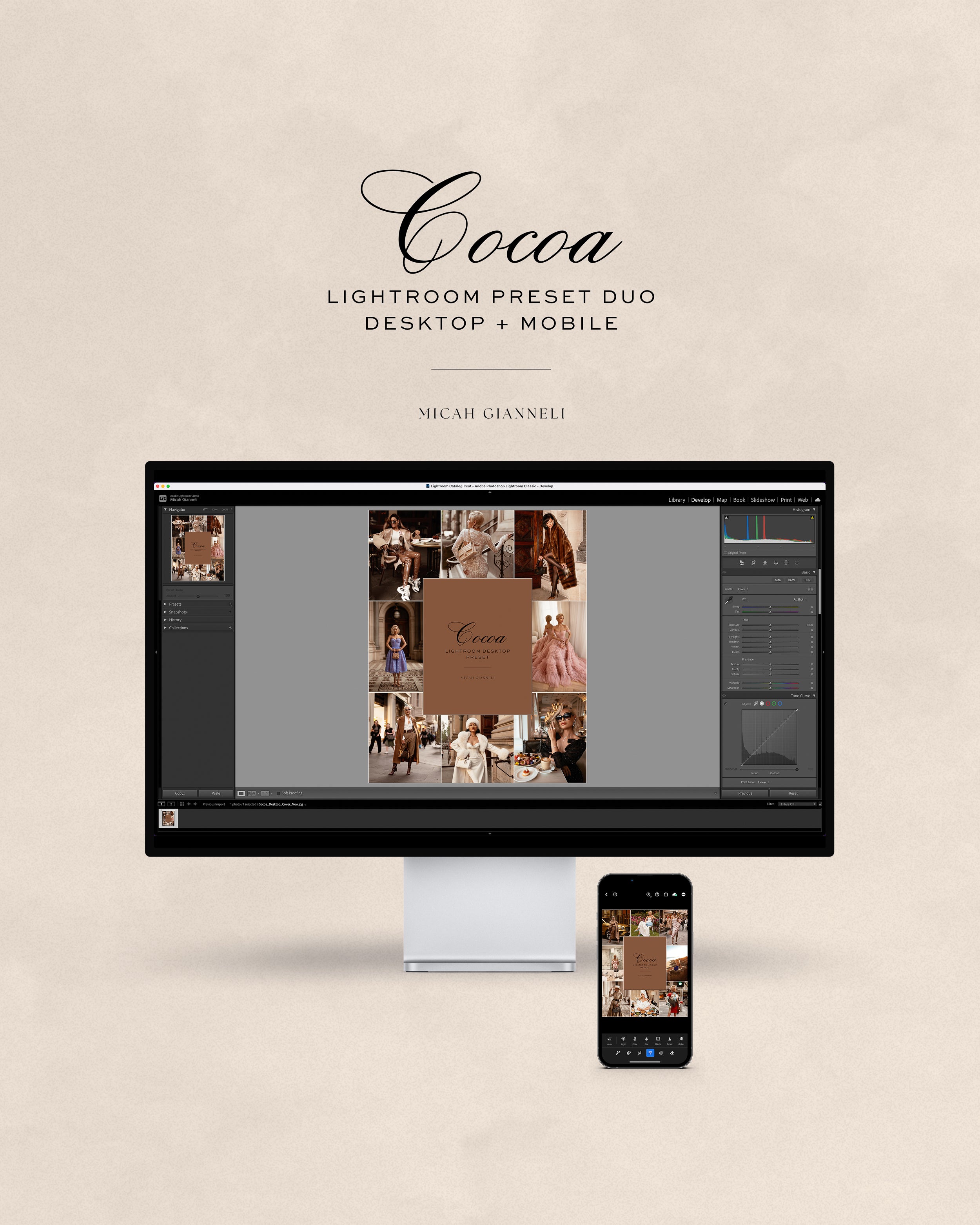 Cocoa Lightroom Preset Duo — Desktop + Mobile